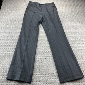 MEXX Formal Dress Pants Men Size 46 Gray Striped - Hemmed